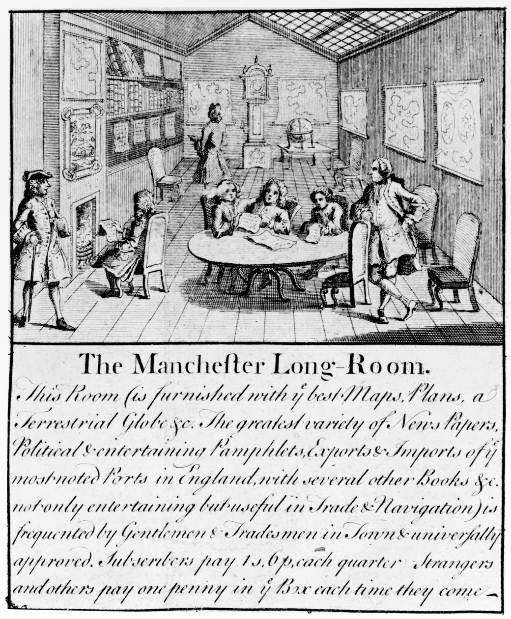 The Manchester Long Room, 1751 (detalj av 466271) av Casson and Berry