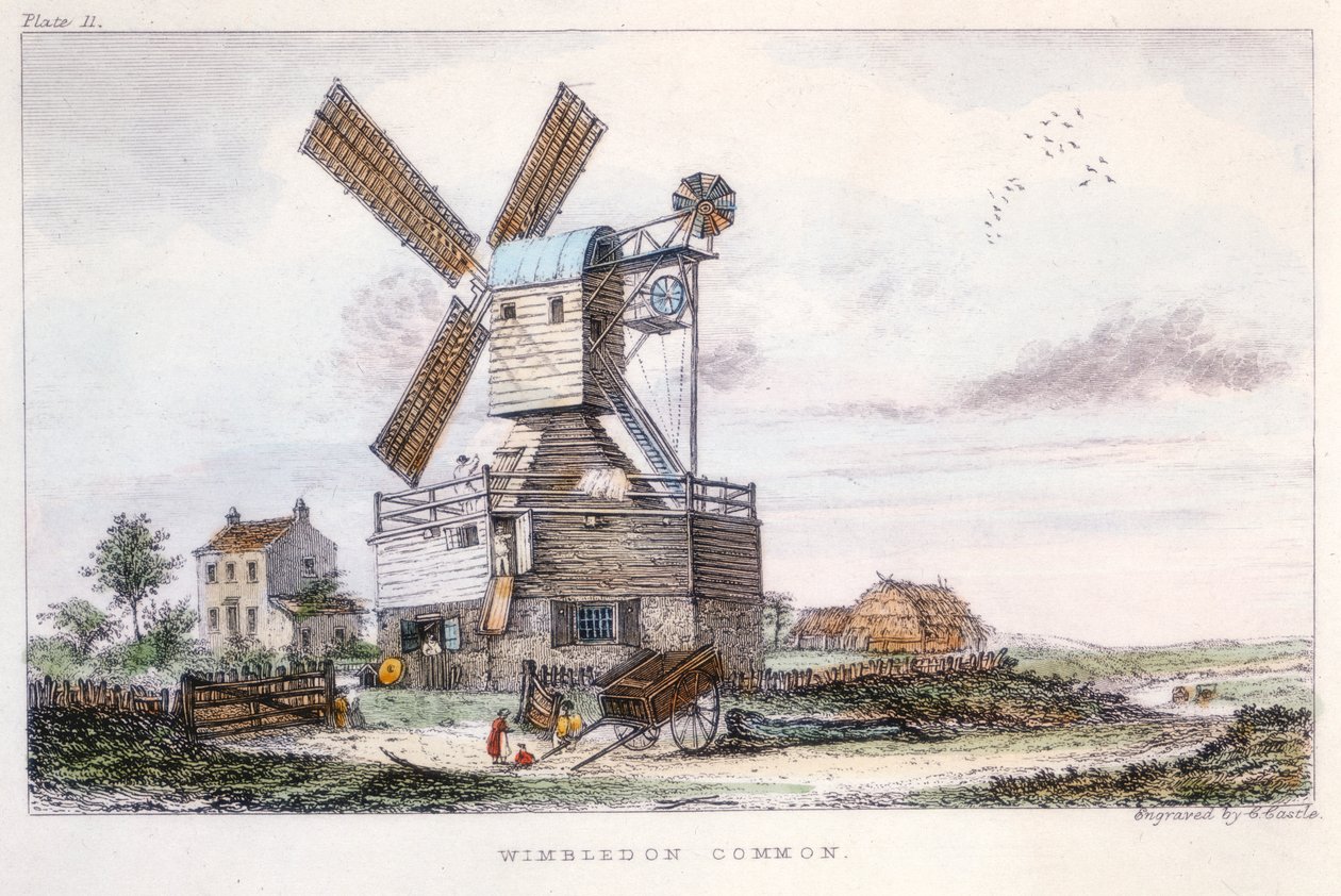 Post mill, Wimbledon Common, near London, c1840   1184874   no       norwegian Successfully Translated  Original: Affiche van uitgever Ch. Eggimann et Cie te Genève Translat: Affiche van uitgever Ch. Eggimann et Cie te Genève 1382721 no norwegian Successfu av Castle