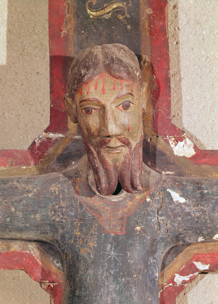 Magestat of La Llagonne (polykromt tre) (detalj av 247238) av Catalan School