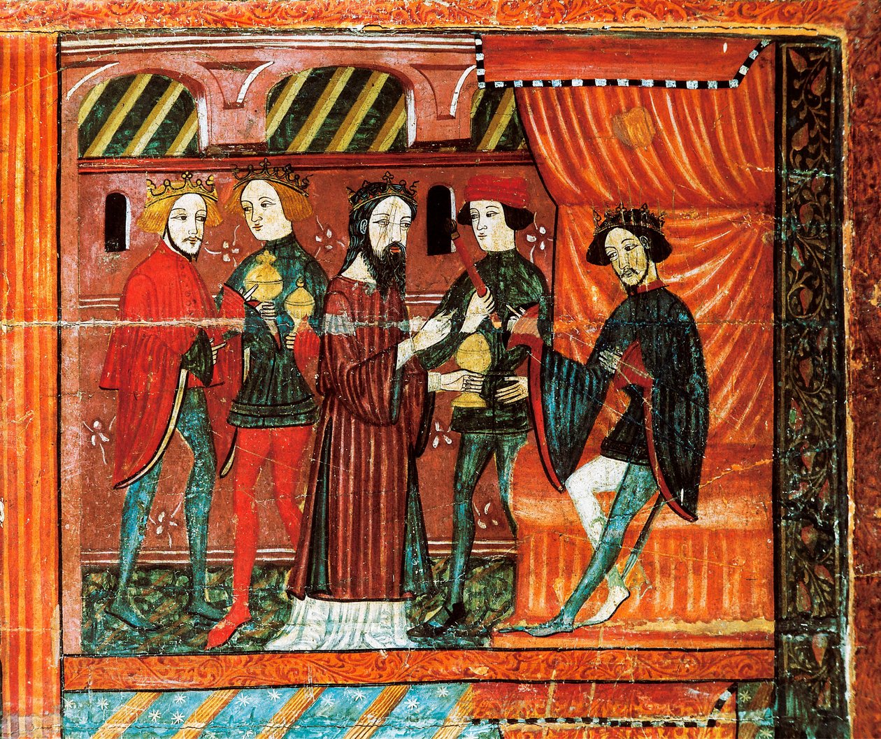 Magi Kings foran kong Herodes, altertavle fra Bellver de Cerdanya av Catalan School