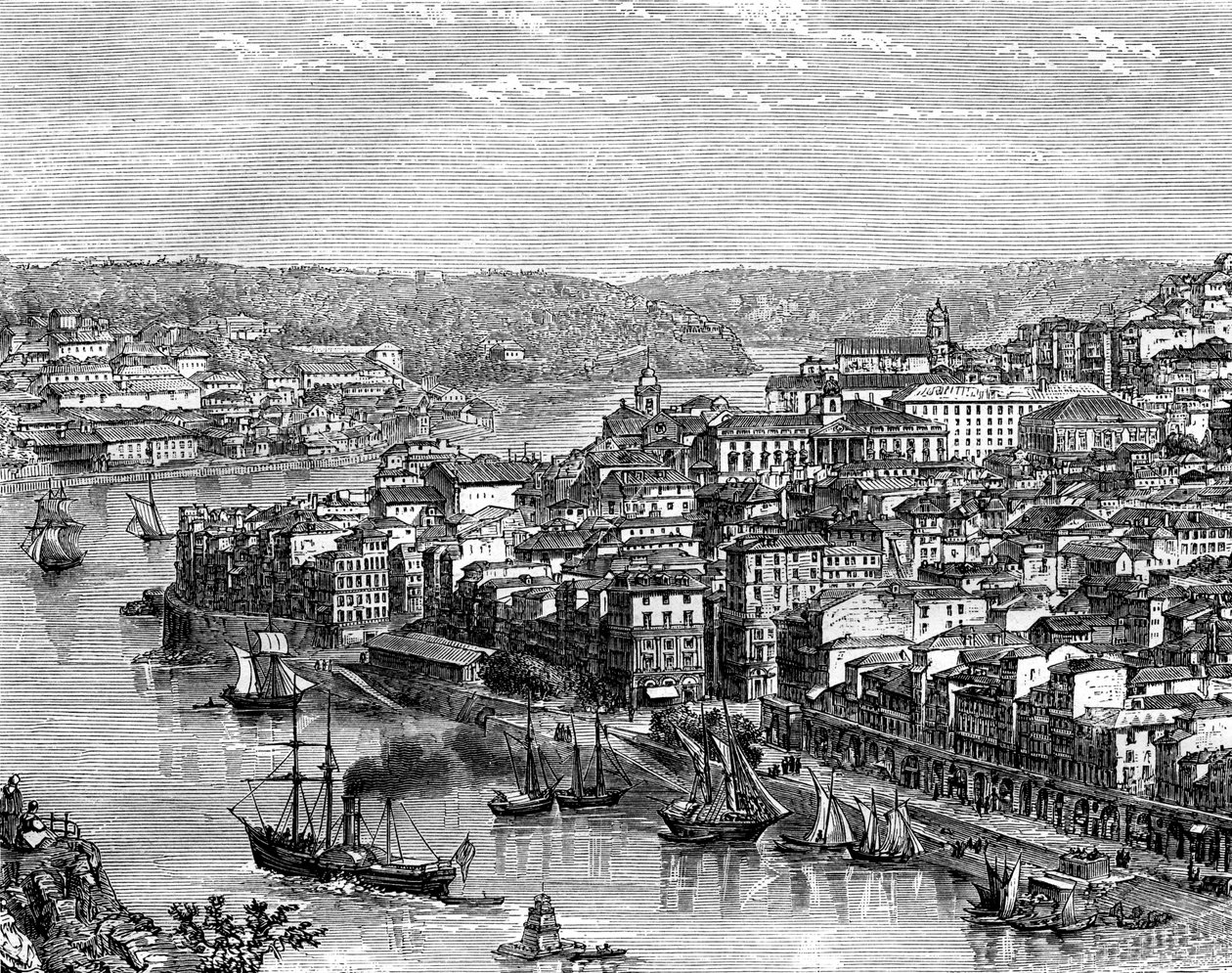Havnen i Lisboa, Portugal, 1800-tallet av Catenacci
