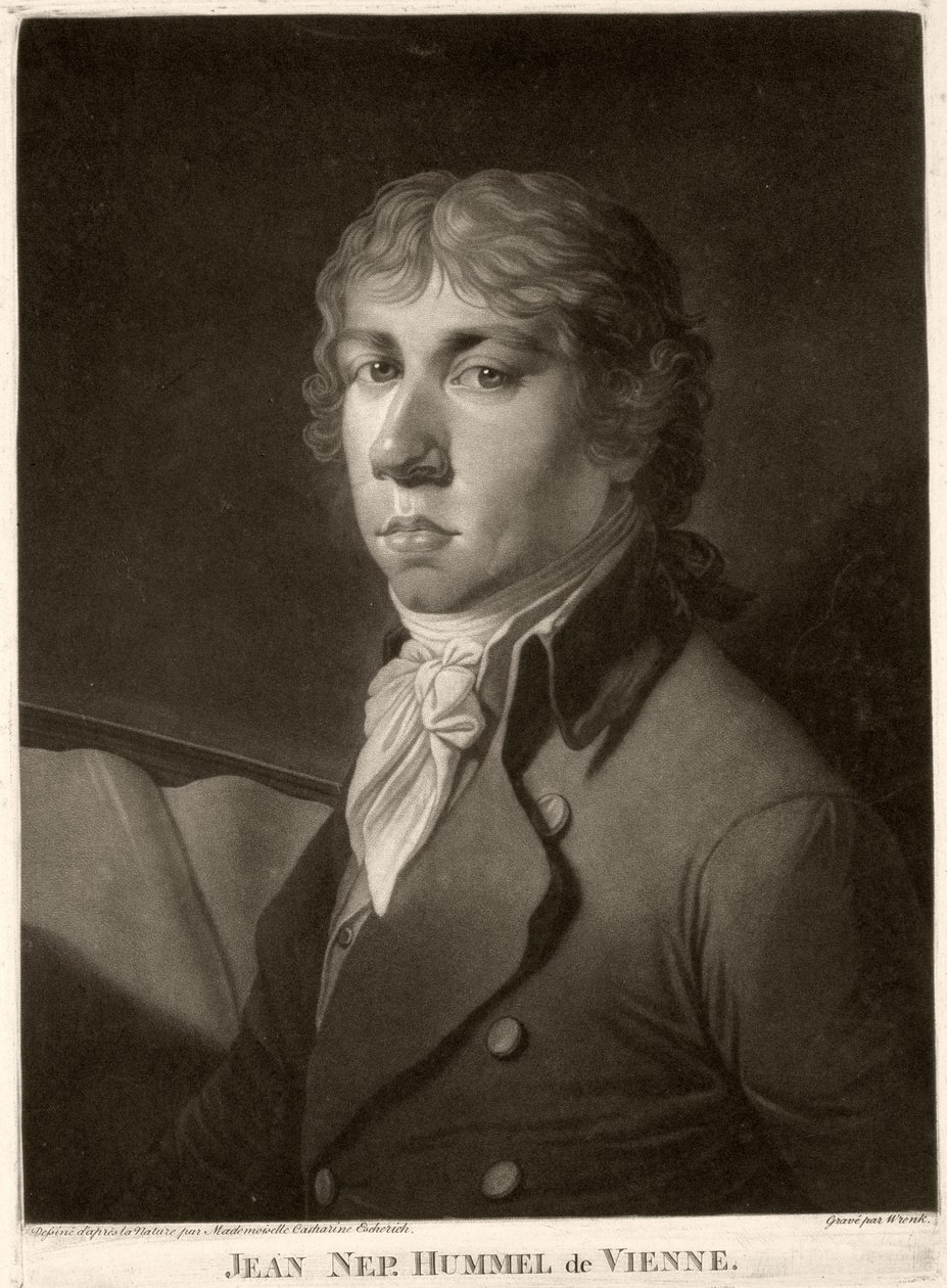 Johann Nepomuk Hummel (1778-1837) gravert av Wrenck av Catharina Escherich