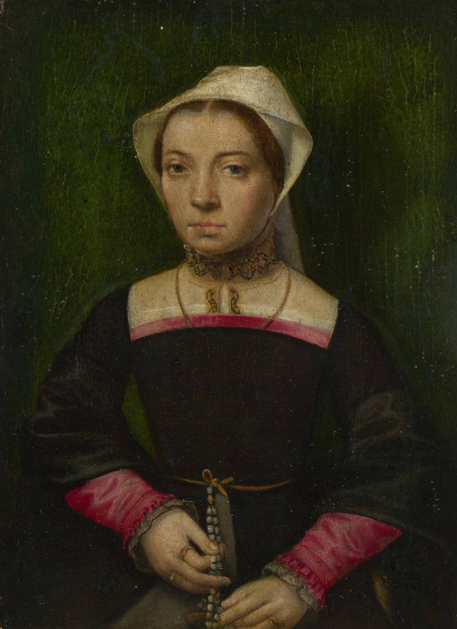 En dame med en rosenkrans, ca. 1550 av Catharina van Hemessen