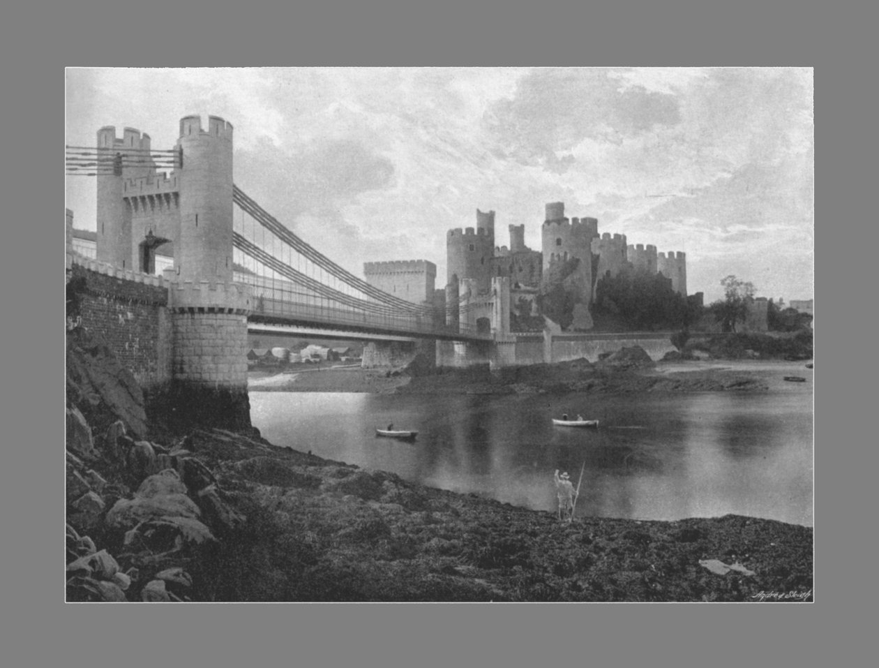 Conway Castle and Bridges, c1900 av Catherall and Pritchard