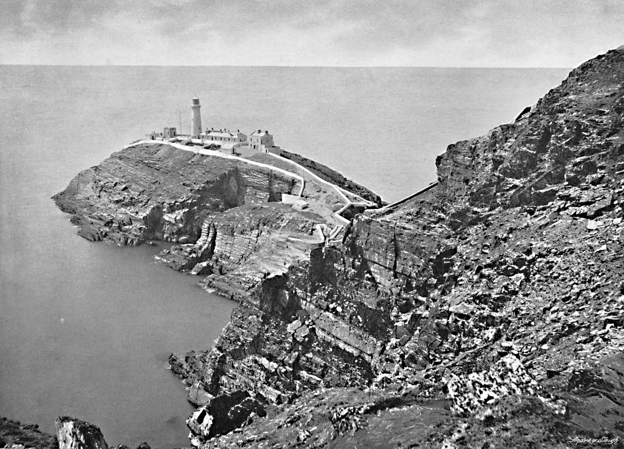 South Stack fyrtårn, Holyhead, c1896 av Catherall and Pritchard