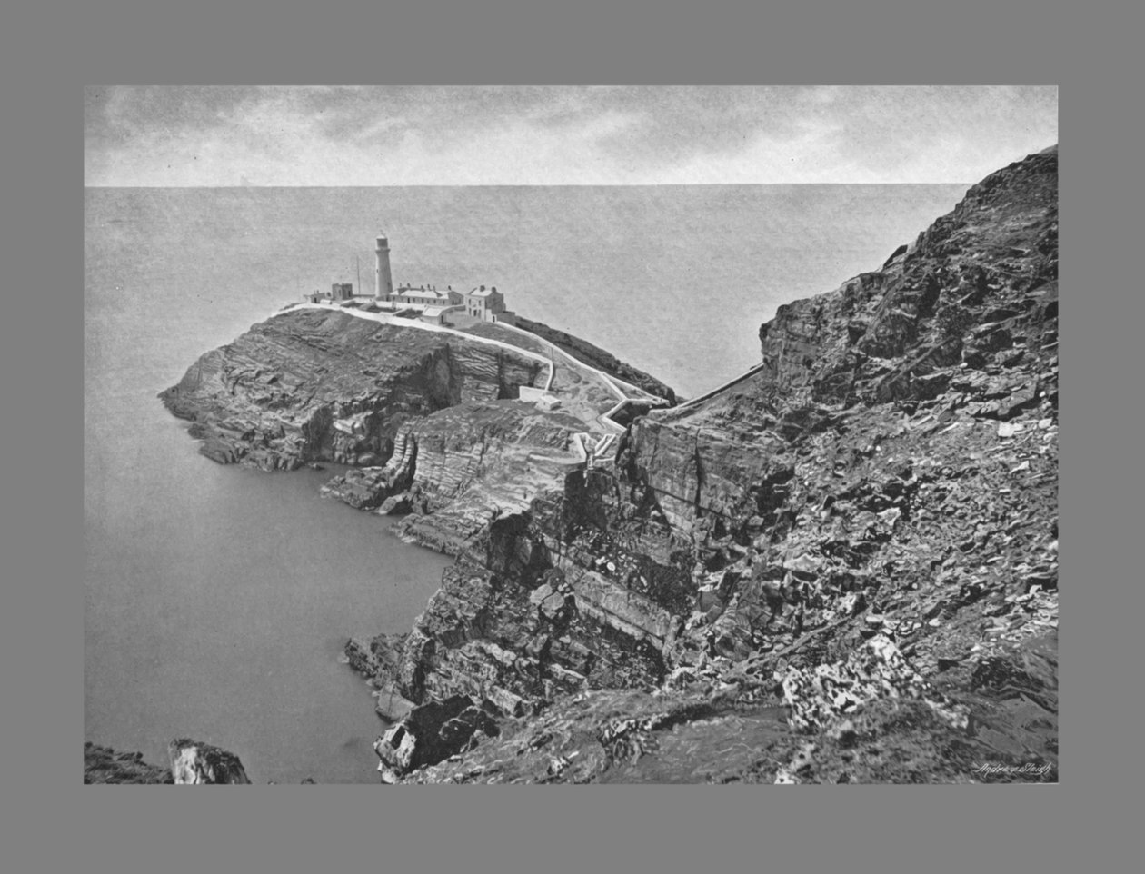 South Stack fyrtårn, Holyhead, c1900 av Catherall and Pritchard