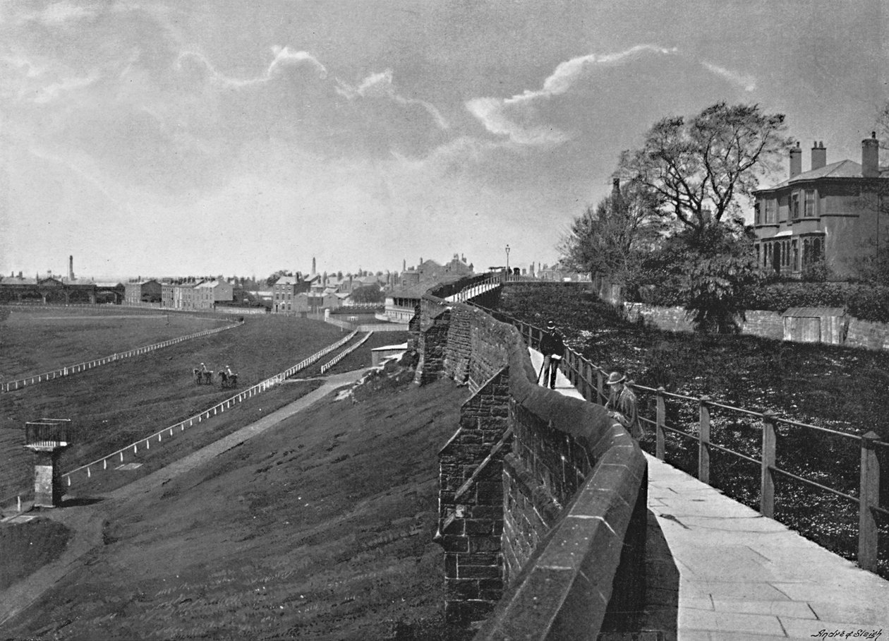 The Wall and Roodee, Chester, c1896 av Catherall and Pritchard