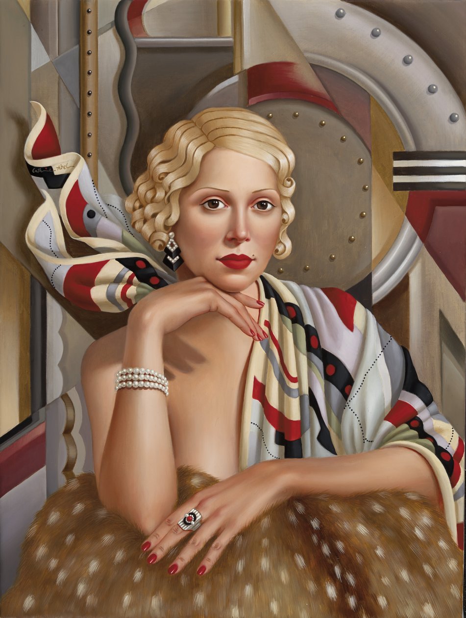 La Femme en Soie (olje på lin) av Catherine Abel