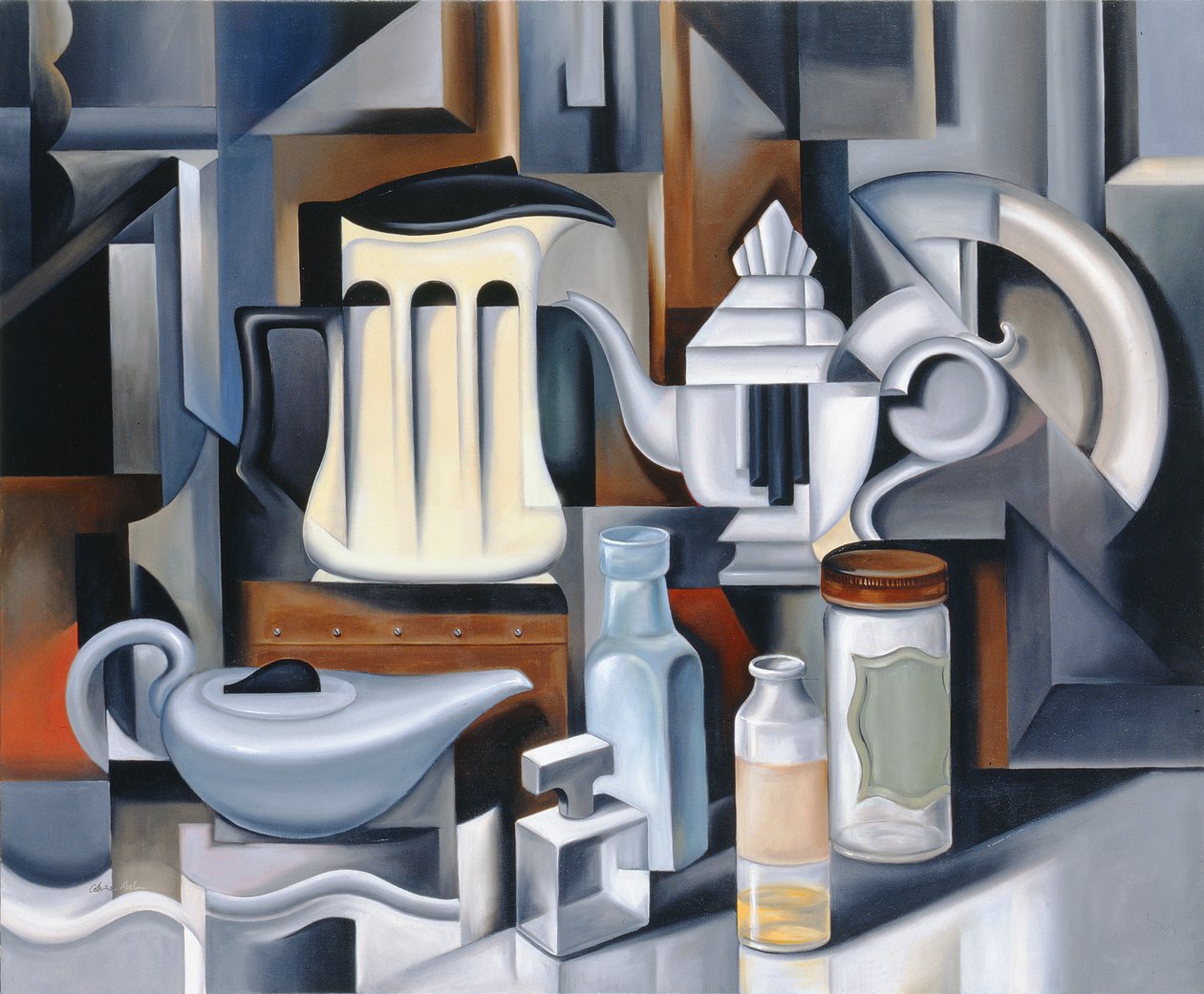 Stilleben med tekanner av Catherine Abel