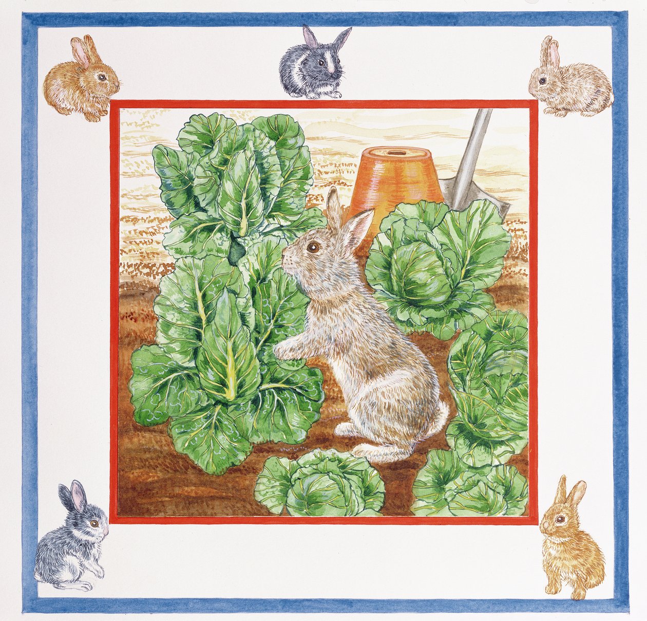 A Rabbit in the Cabbage Patch (wc på papir) av Catherine Bradbury