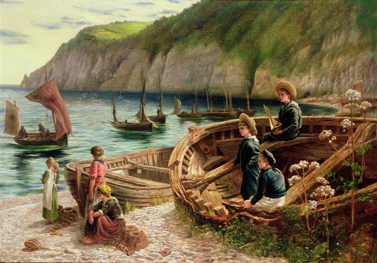 På stranden, 1880 av Catherine Heuffer