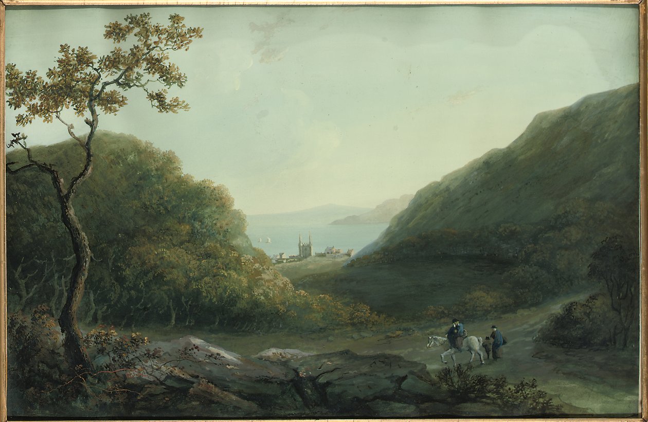 Penrhyn Castle, nær Bangor, Gwynedd, Nord-Wales, før 1820 av Catherine Maria Bury