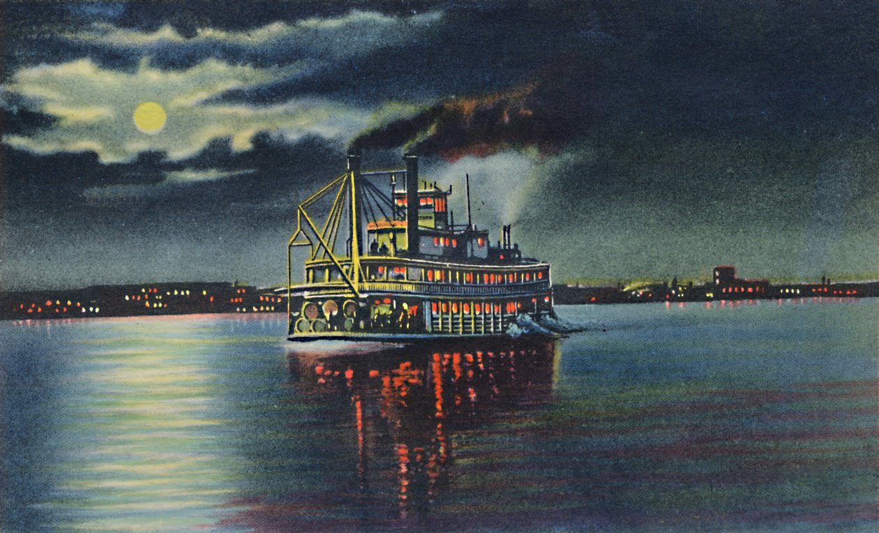 Moonlight on the Ohio River, Louisville, Ky., 1942 av Caufield and Shook