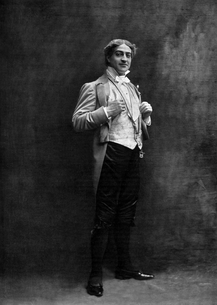 Den franske komikeren Max Dearly (1874-1943) som Tourillon i operetten "Die Fledermaus" (Flagermusen) i Paris, foto av Cautin og Berger fra den franske avisen "Le Theatre" mai 1904 av Cautin and Berger