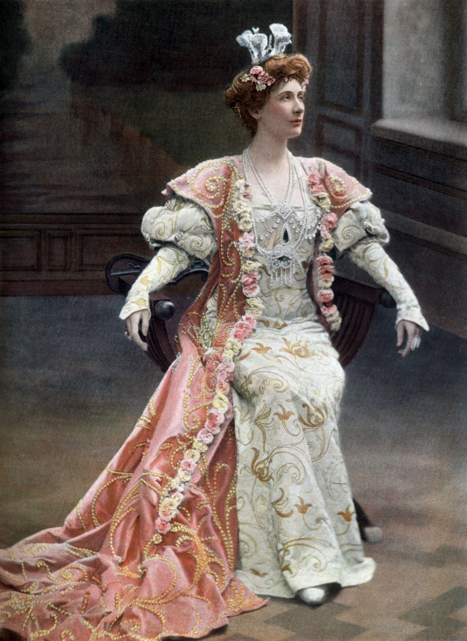 Den skotske operasangerinnen Mary Garden (1874-1967) som Orlanda i operaen "La reine Fiammette" i Paris, foto av Cautin et Berger fra den franske avisen "Le Theatre" 11. februar av Cautin and Berger