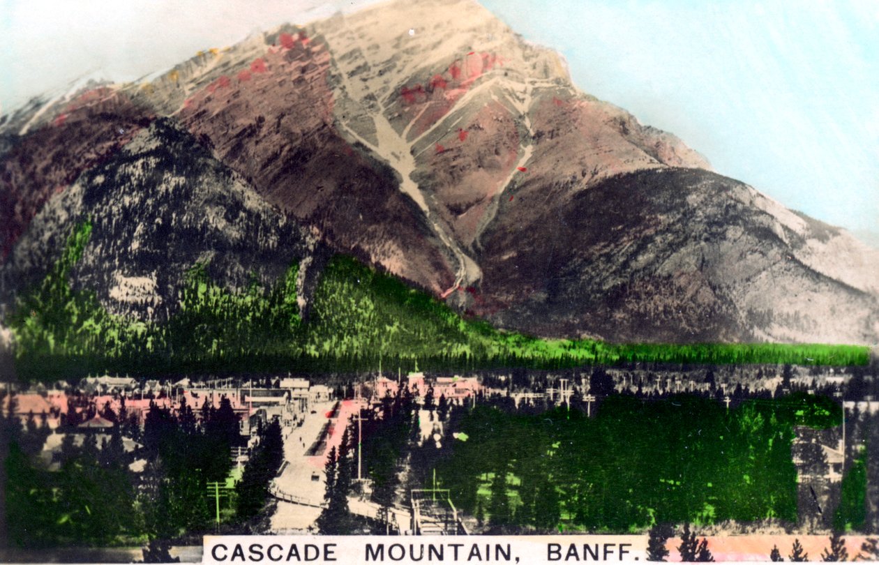 Cascade Mountain, Banff, Alberta, Canada, ca 1920-tallet. av Cavenders Ltd