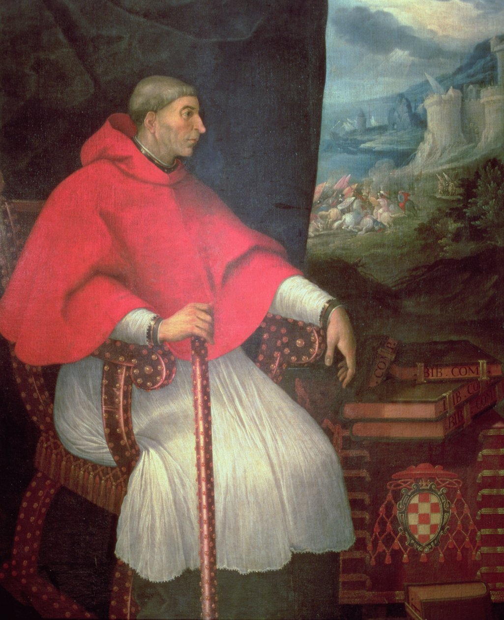 Portrett av kardinal Francisco Ximenez de Cisneros (1437-1517) av Caxesi or Caxete Eugenio Caxes