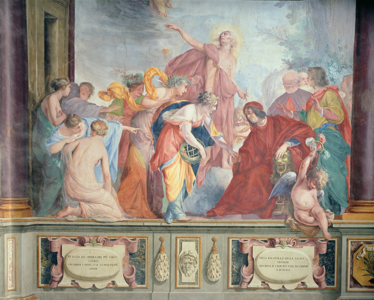 Lorenzo de Medici og Apollo ønsker musene og dydene velkommen til Firenze av Cecco Bravo