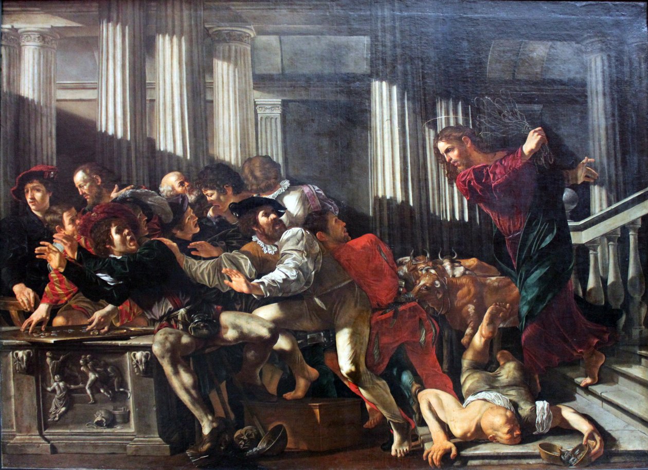 Kristus driver pengevekslerne fra templet av Cecco de Caravaggio