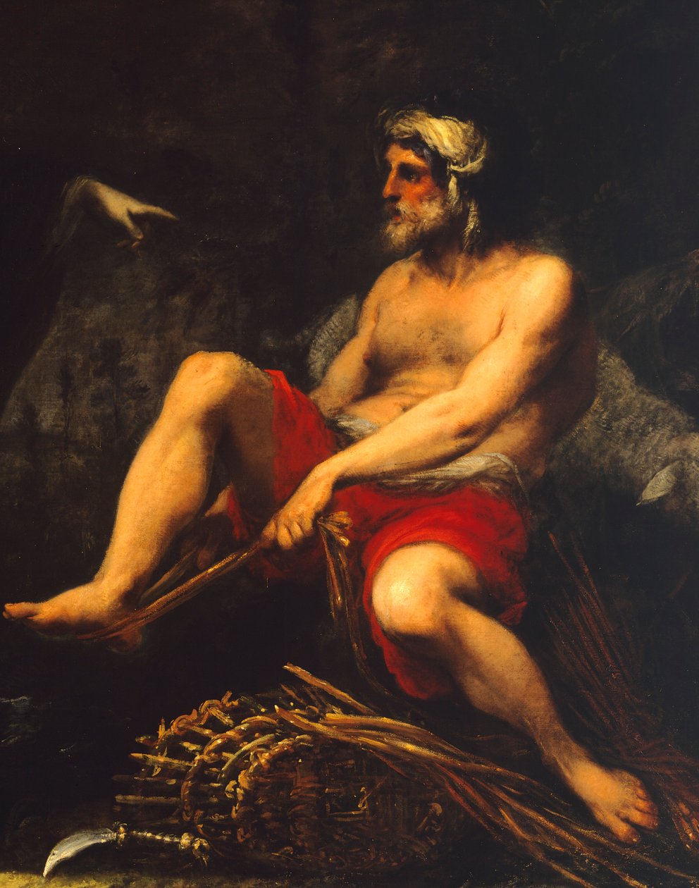 Erminia blant hyrder, av Cecco Bravo (1607-1661), Detalj av Cecco  Bravo