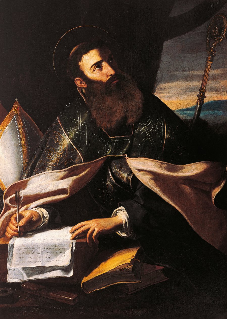 Portrett av St. Augustine av Hippo (olje på lerret) av Cecco de Caravaggio