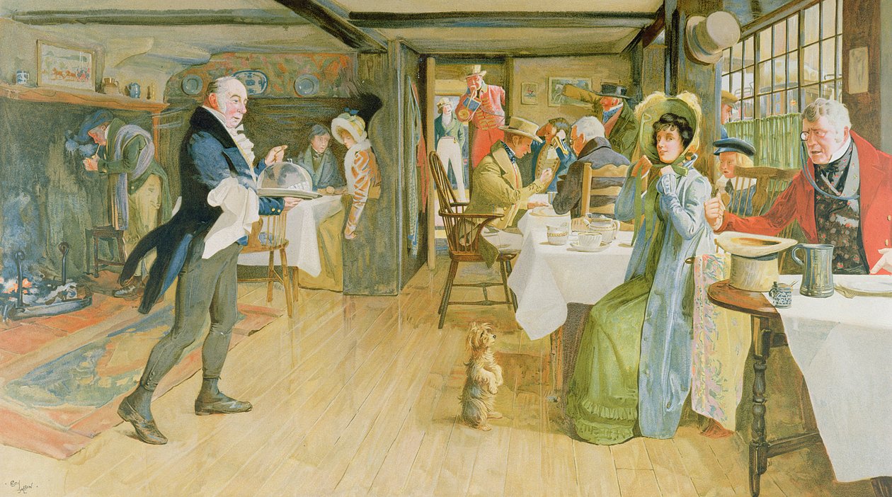 Begging for Supper, (kromolitografi, bevis nr. 74, med blindstempel av Lawrence og Bullen) av Cecil Charles Windsor Aldin