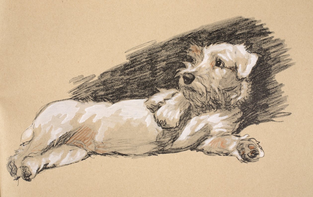 Terrier Detail, 1930, illustrasjoner fra skisseboken hans brukt for 