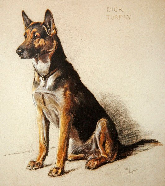Dick Turpin (pastell på tonet papir) av Cecil Charles Windsor Aldin