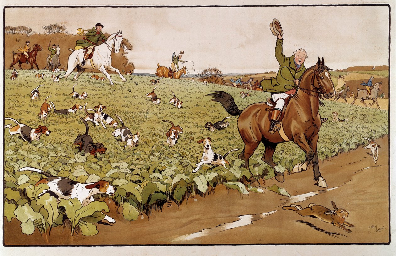 Akvarell av Cecil Aldin (1870-1935) Privatsamling fra 1800-tallet av Cecil Charles Windsor Aldin