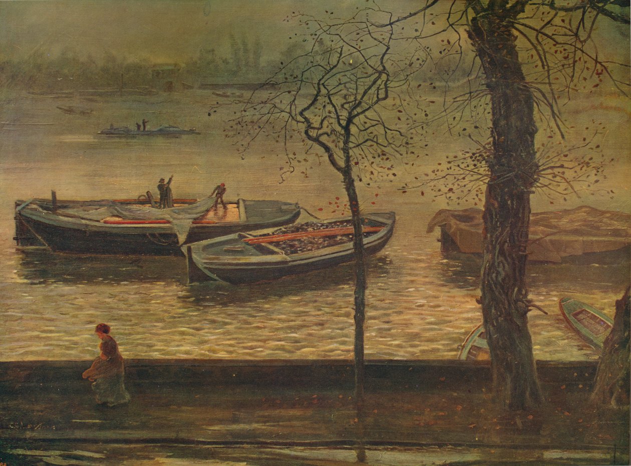 Battersea Reach, c1870, c1915 av Cecil Gordon Lawson