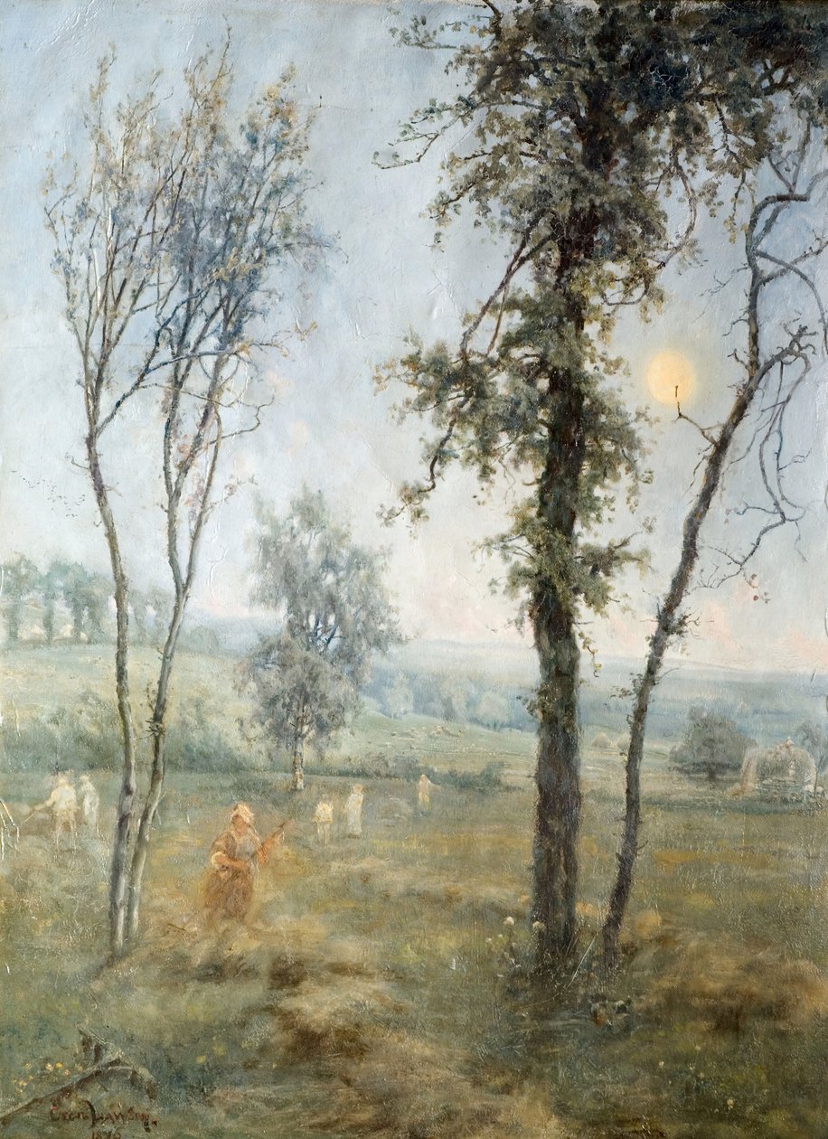 Haymaking By Moonlight, 1876. av Cecil Gordon Lawson