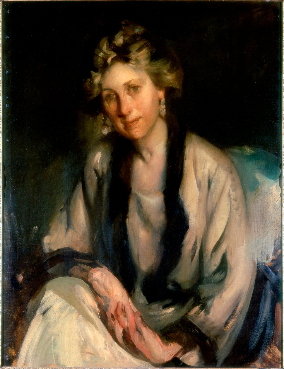 Portrett av en dame (olje på lerret) av Cecil William Rae