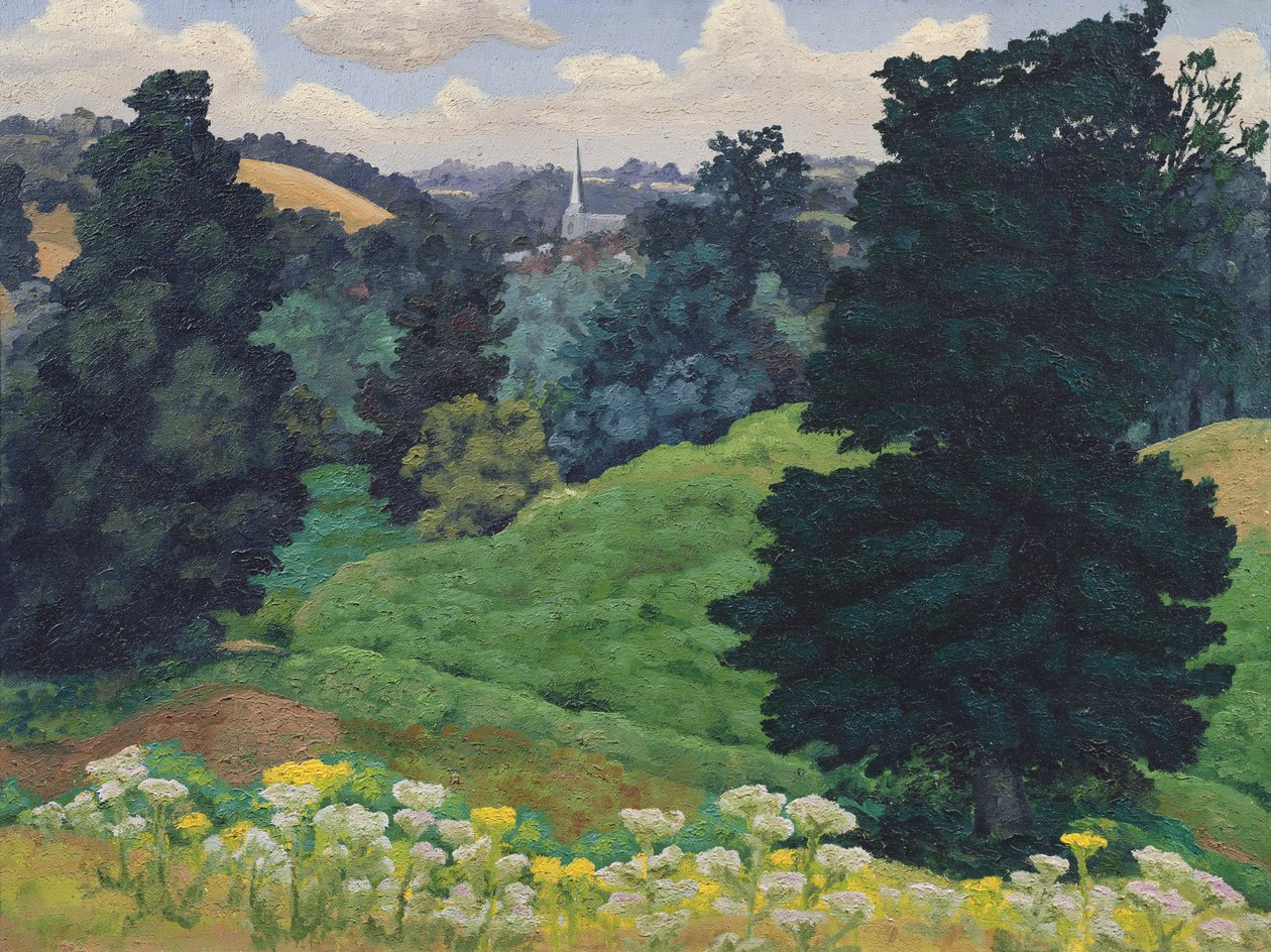 Hadleigh kirke, ca. 1942 av Cedric Morris