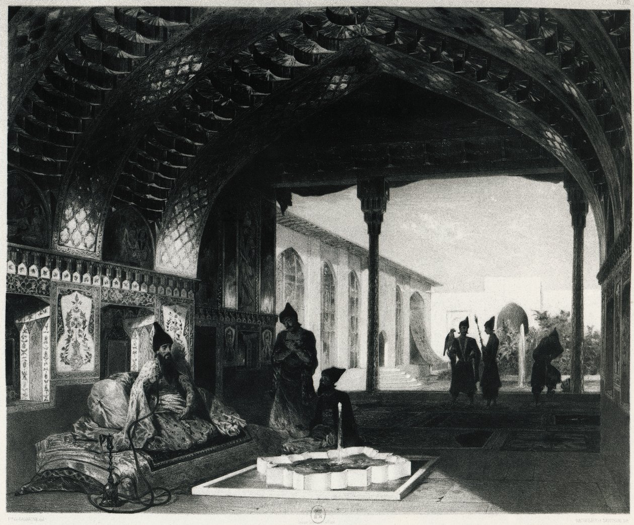 Speilsalen i Palace of the Sardar of Yerevan, av Celestin Francois Nanteuil (1813-1873), Armenia av Celestin Francois Nanteuil