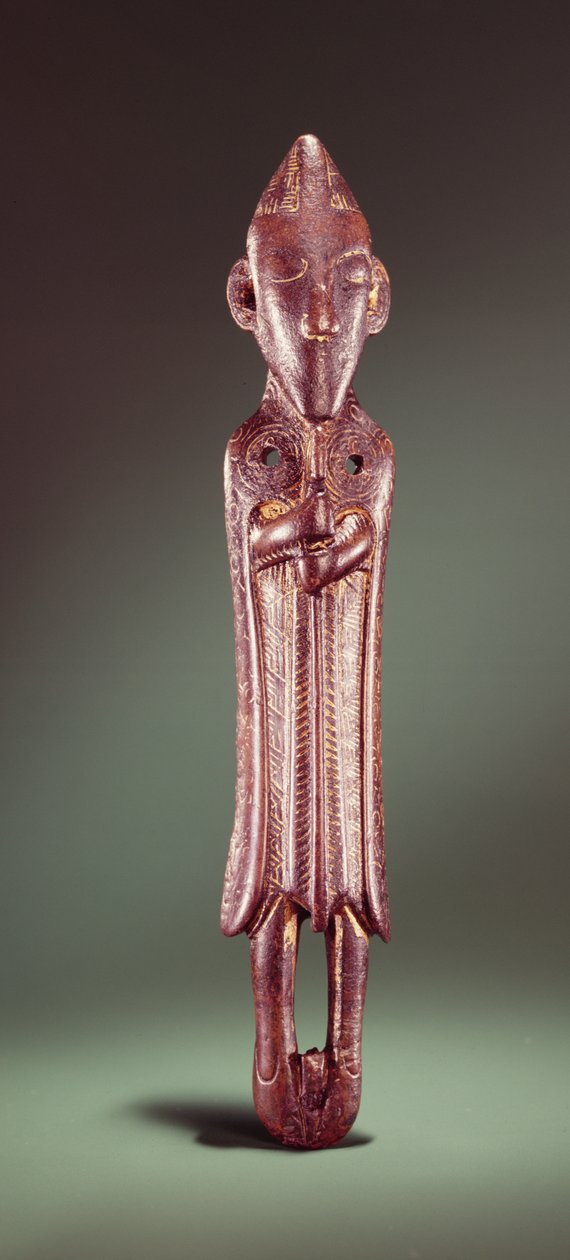 Figur av en kirkelig vikingtid (forgylt bronse) av Celtic