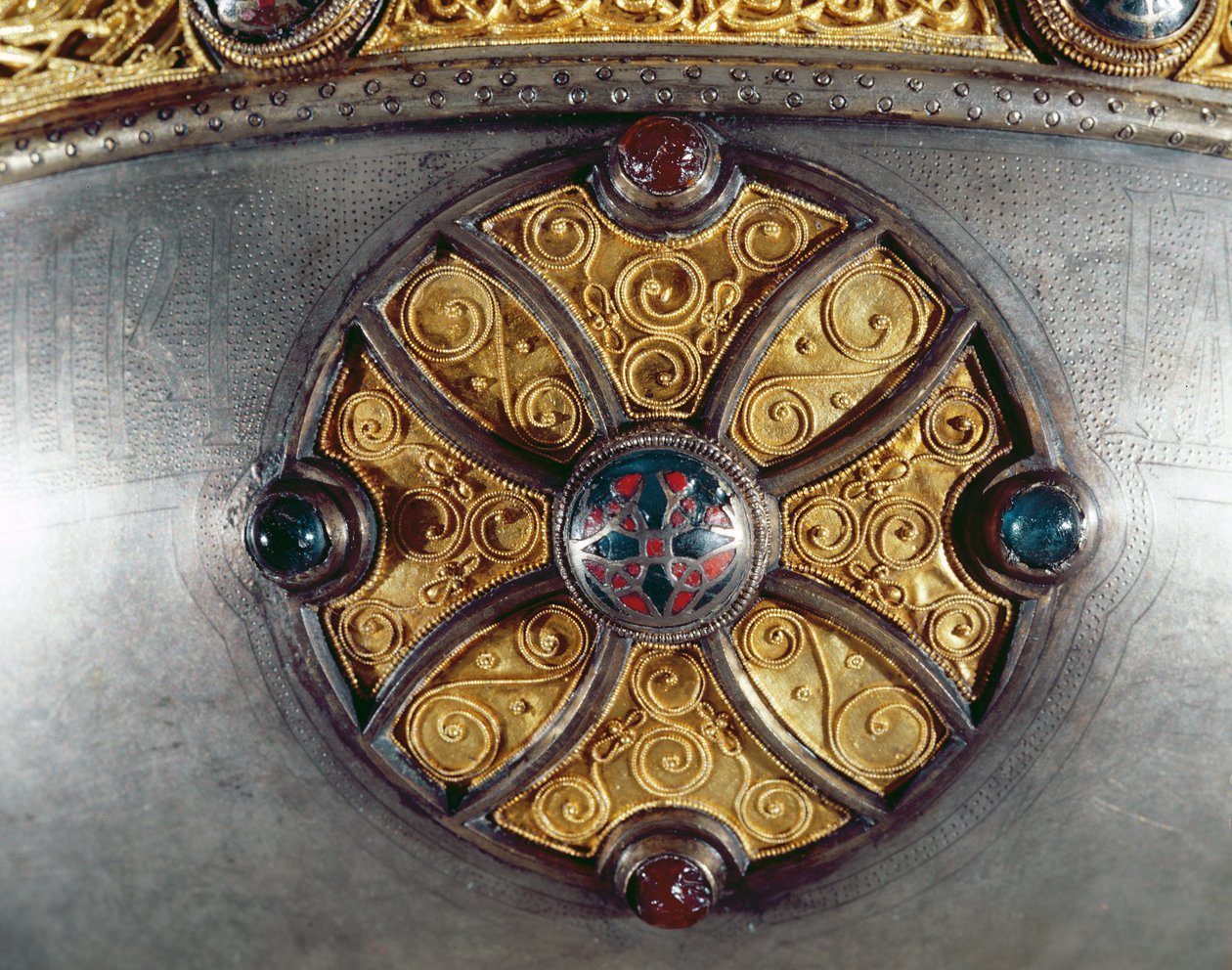 Ardagh Chalice, Reerasta, County Limerick sølv med sølvforgylling, emalje, messing og bronsedetaljer av 228699 av Celtic