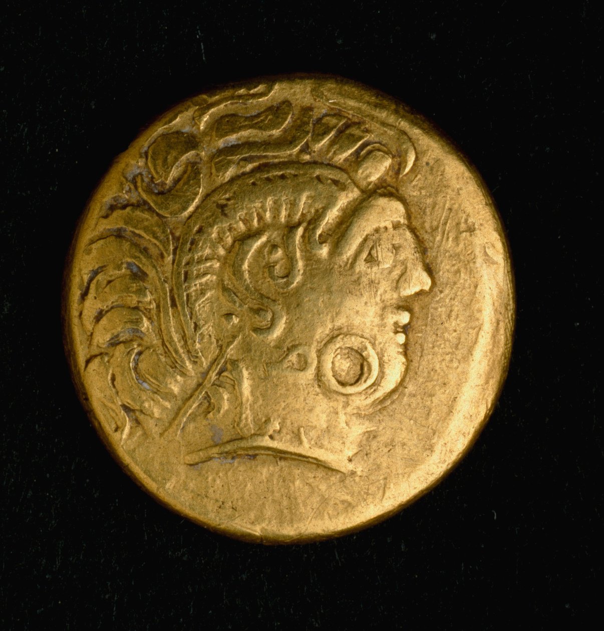 Keltisk kunst: Sequani stater, gullmynt. 3.-2. århundre f.Kr. Paris, B.N. av Celtic