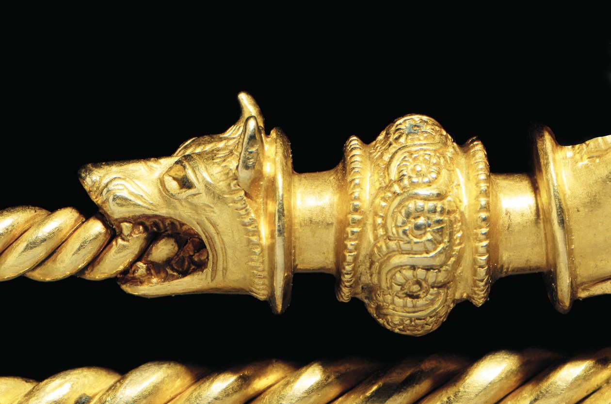Svært viktig La Tene kriger fibula, detalj av Celtic