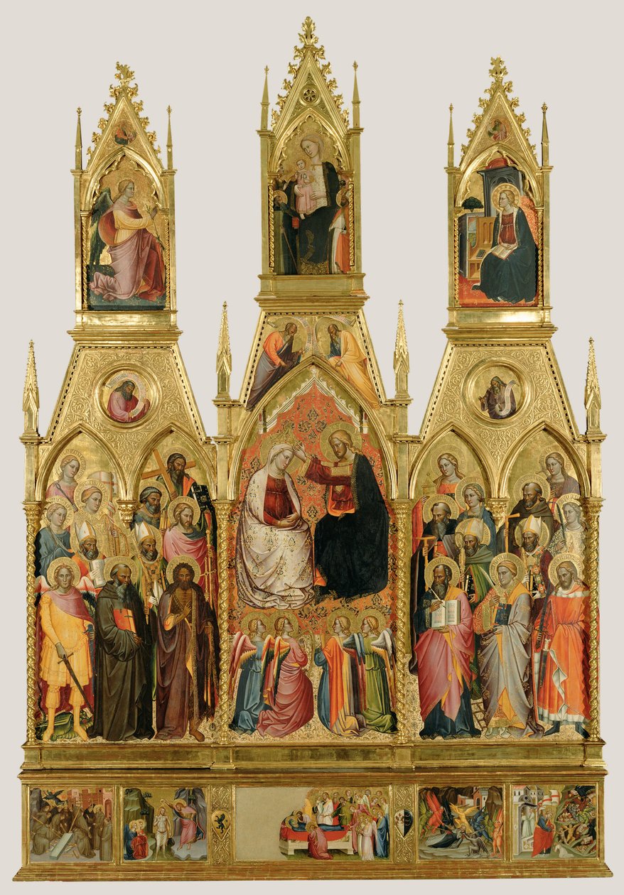 Polyptych med Coronation of the Virgin and Saints av Cenni di Francesco