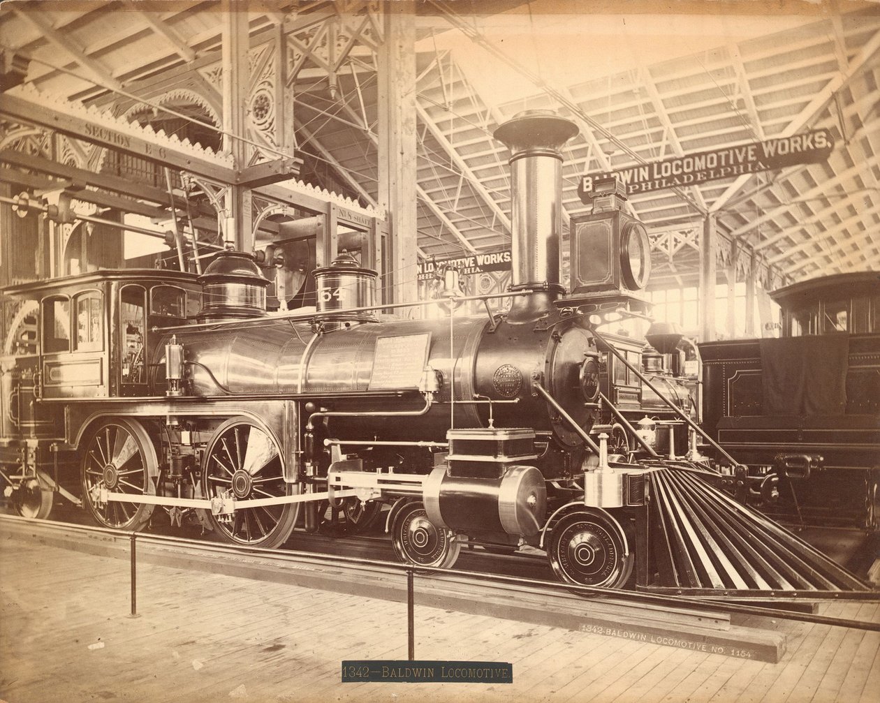 Baldwin lokomotiv, "No. 1154", Centennial Exhibition, Philadelphia av Centennial Photographic Co.