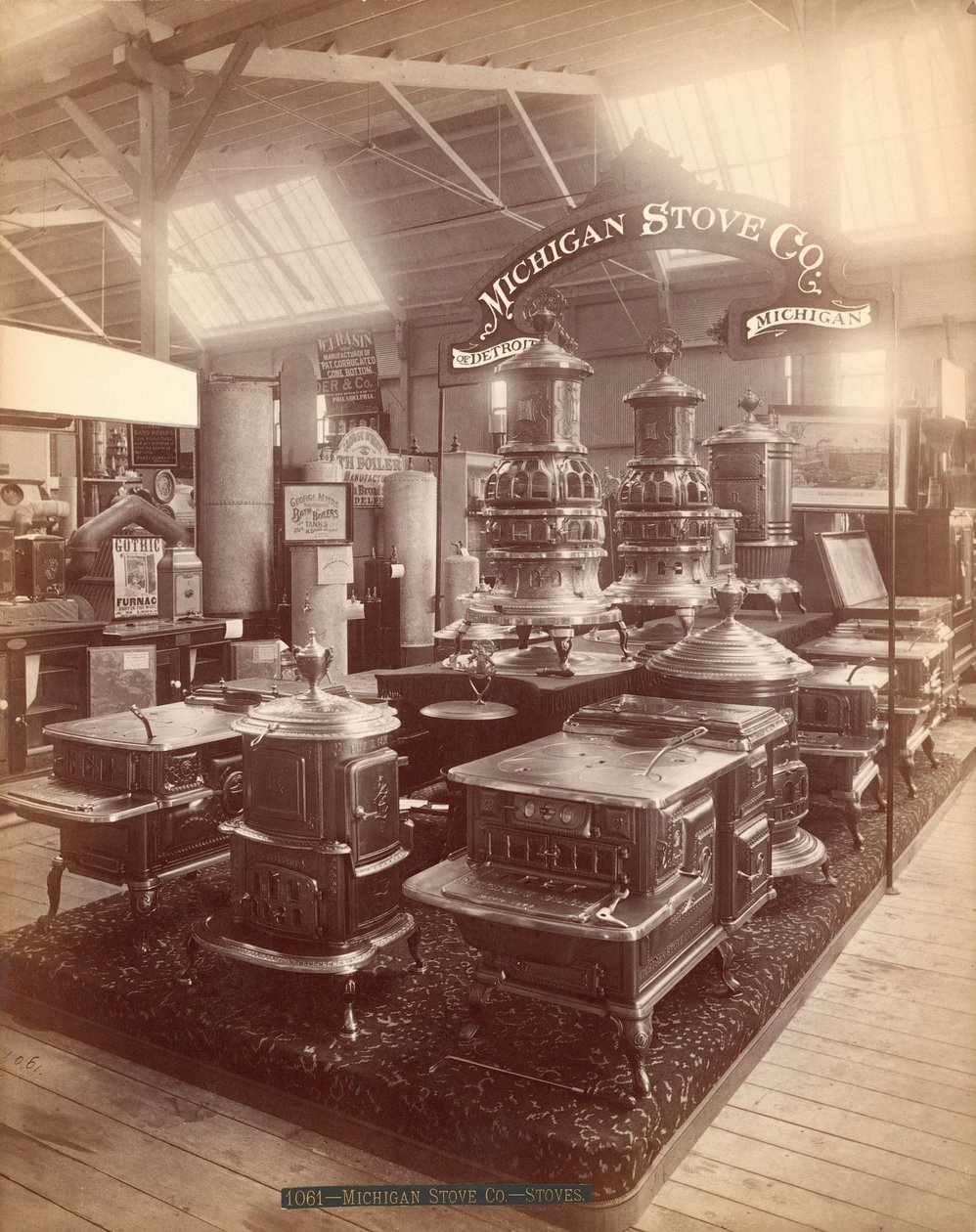 Michigan Stove Co.s utstilling, Centennial Exhibition, Philadelphia av Centennial Photographic Co.