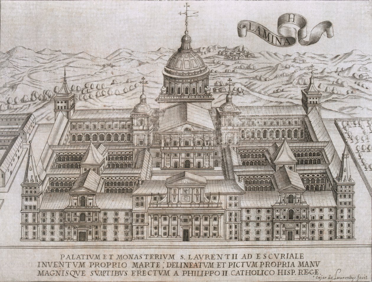 St. Laurence-palasset og klosteret ved Escorial av Cesar de Laurentiis