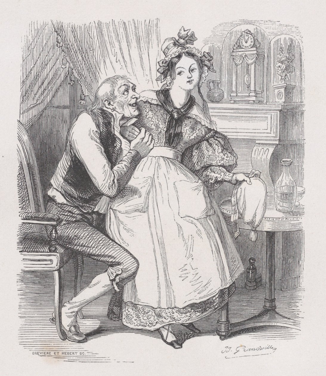 The Old Bachelor fra The Complete Works of Béranger, 1836 av Cesar Auguste Hebert