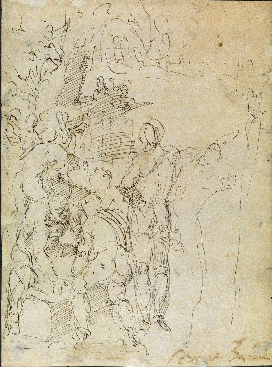 Skisse av mannlige figurer av Cesare Baglione