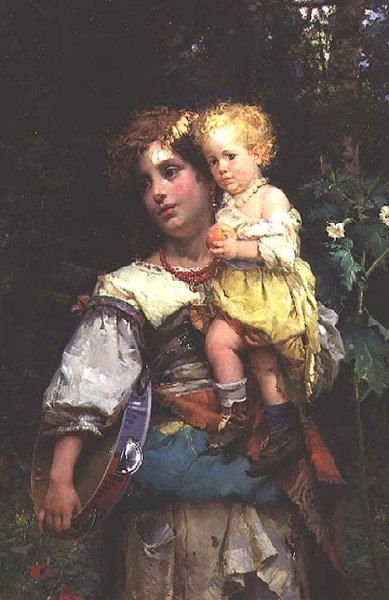 Kvinne og barn av Cesare Auguste Detti