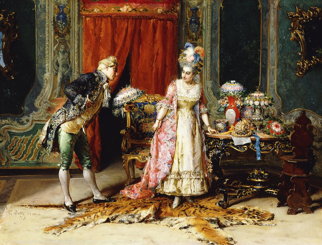 Blomster for hennes frueskap, 1875 av Cesare Auguste Detti