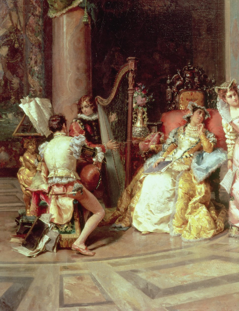 Galileo ved domstolen til Isabella, detalj, 1878 av Cesare Auguste Detti