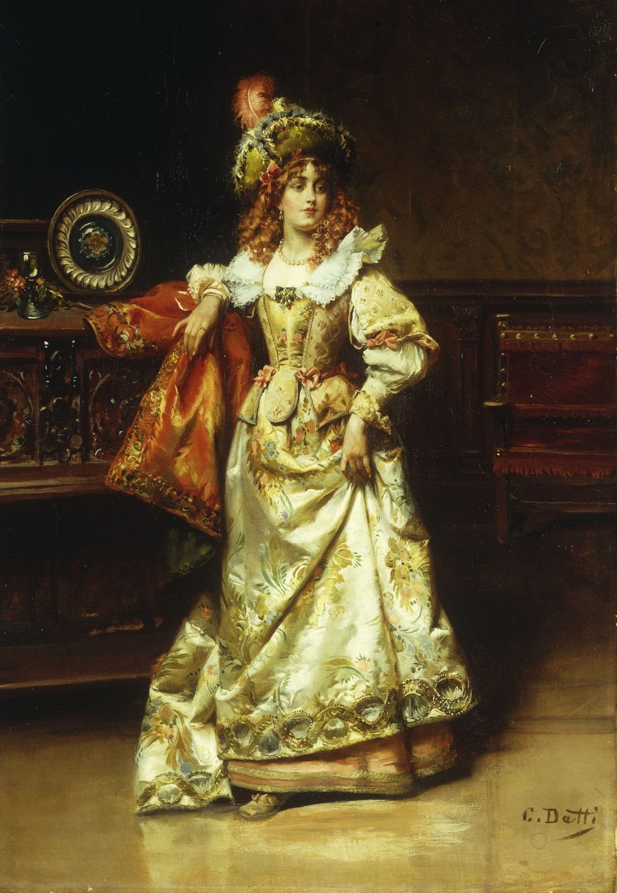 Venter på eskorten, av Cesare Auguste Detti