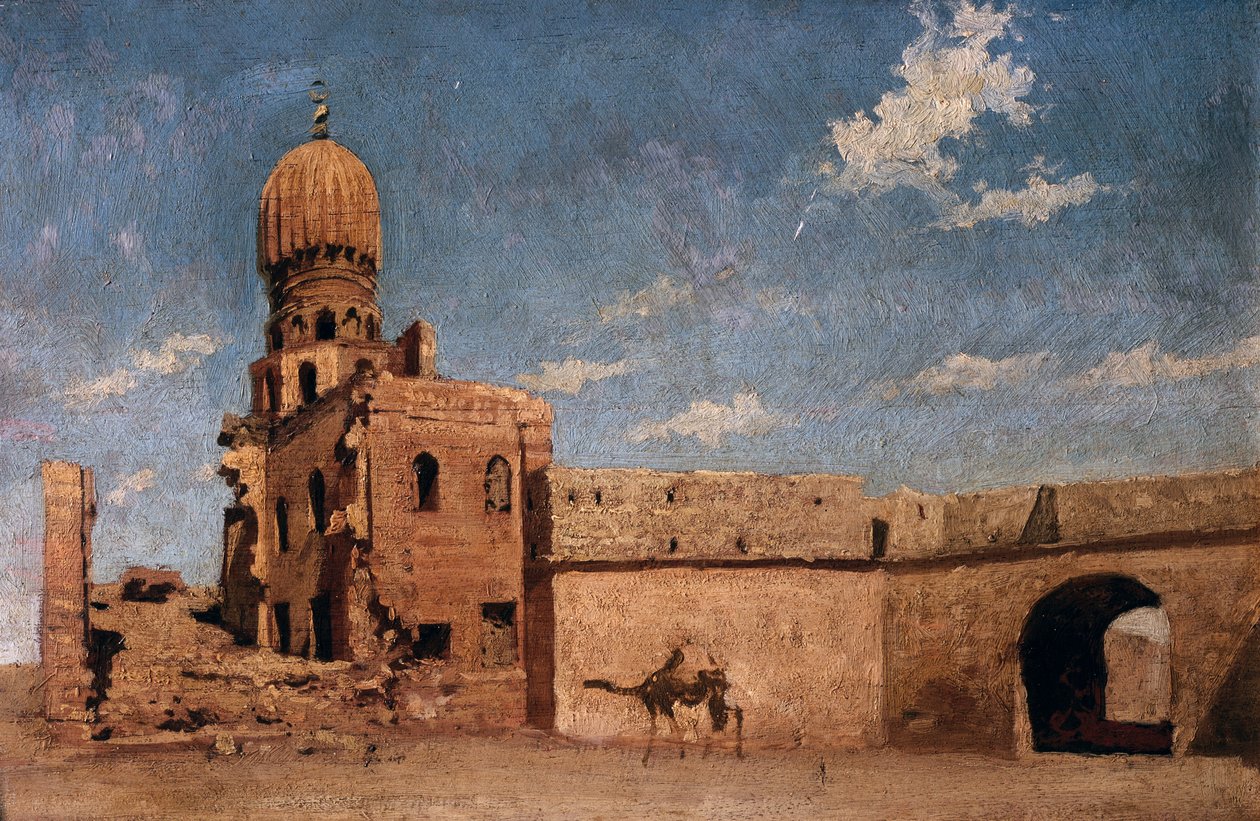 Inntrykk av Kairo (olje på panel) av Cesare Biseo