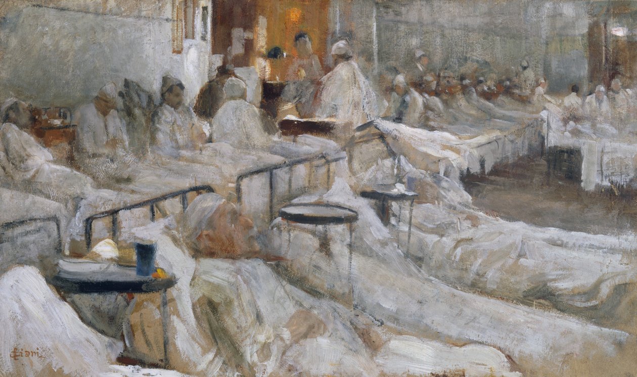 Sykehusavdeling, maleri av Cesare Ciani (1854-1925), Italia av Cesare Ciani